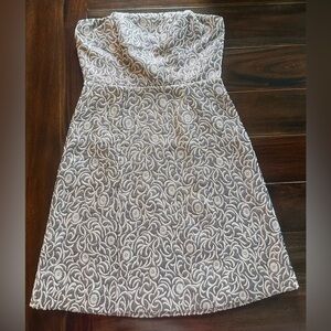 The Limited Strapless Gray Lace Dress